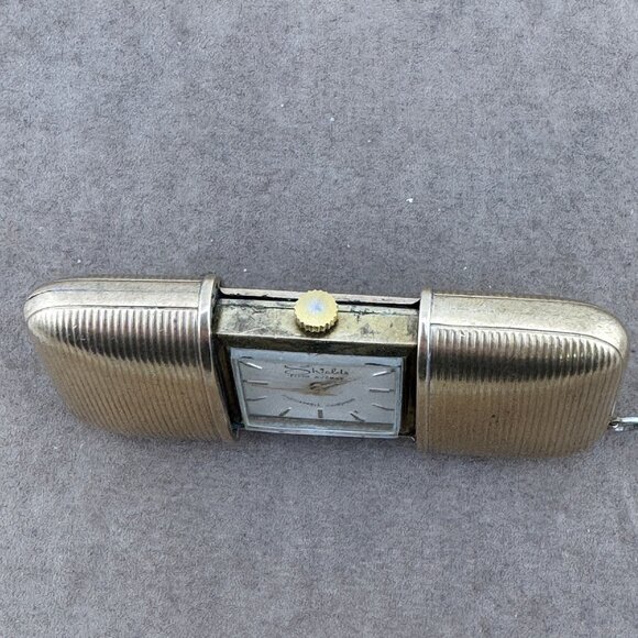 Shields Fifth Avenue Fine Jewelry Branded  17 Jewel Machined Brass Purse Watch - Picture 6 of 10